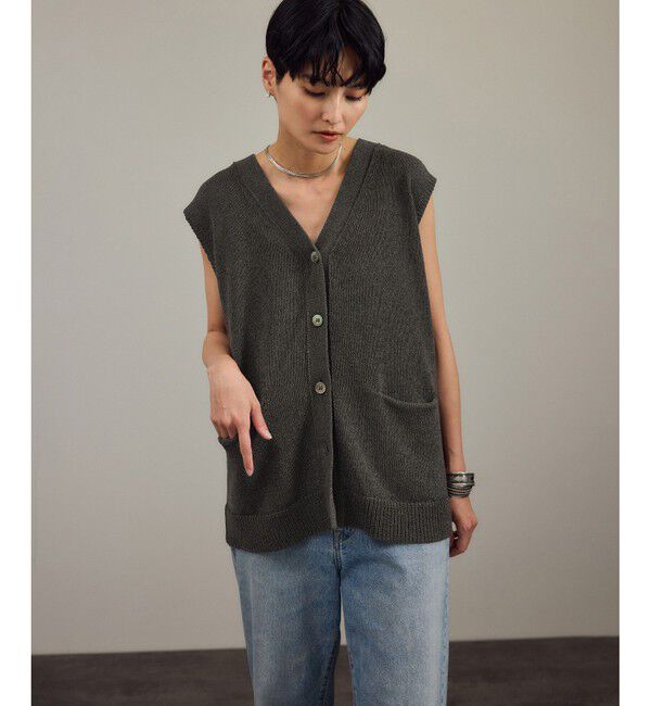 SALON adam et rope'「ペーパーヤーンジレ［手洗い可/和紙素材］」|ベスト・ジレ|