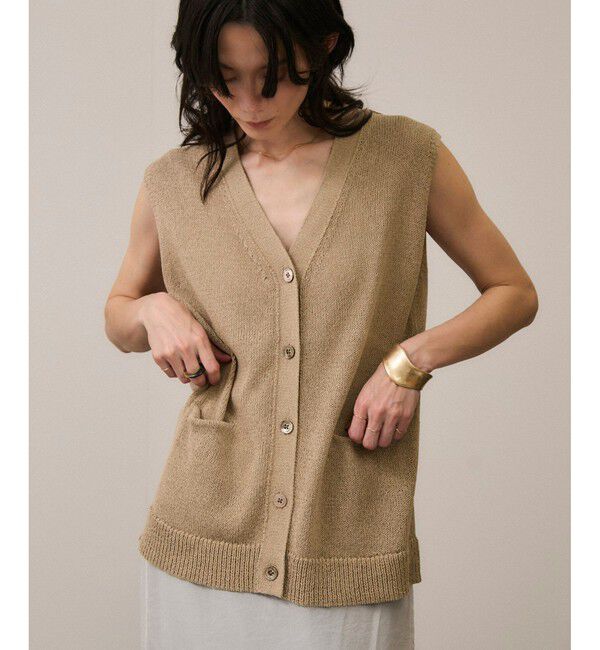 SALON adam et rope'「ペーパーヤーンジレ［手洗い可/和紙素材］」|ベスト・ジレ|