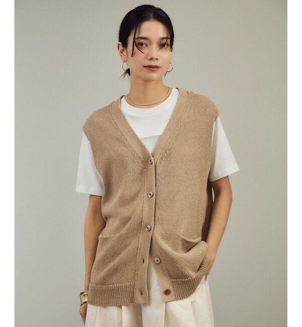 SALON adam et rope'「ペーパーヤーンジレ［手洗い可/和紙素材］」|ベスト・ジレ|