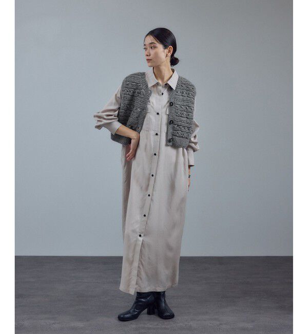 SALON adam et rope'「【WEB限定】クロップドパターンハンドニットジレ」|ベスト・ジレ|