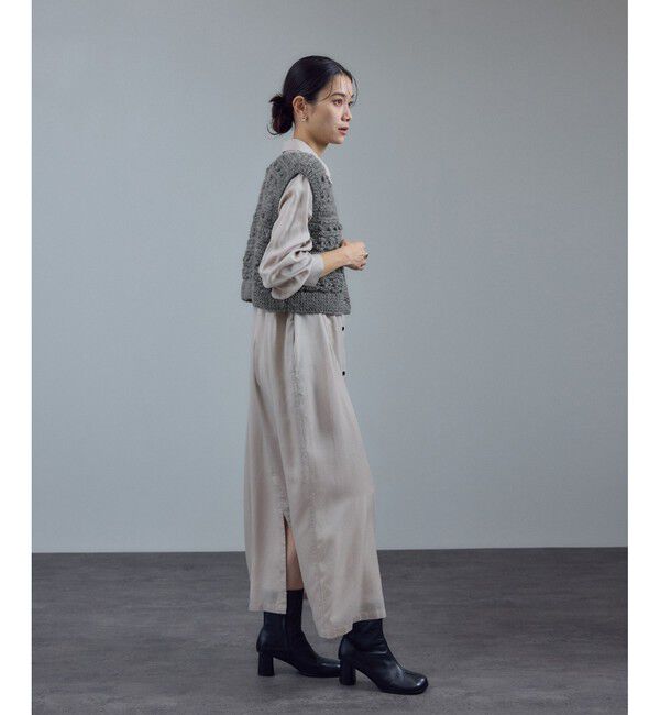 SALON adam et rope'「【WEB限定】クロップドパターンハンドニットジレ」|ベスト・ジレ|