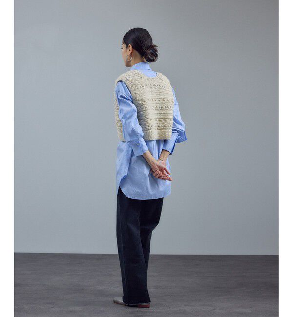 SALON adam et rope'「【WEB限定】クロップドパターンハンドニットジレ」|ベスト・ジレ|