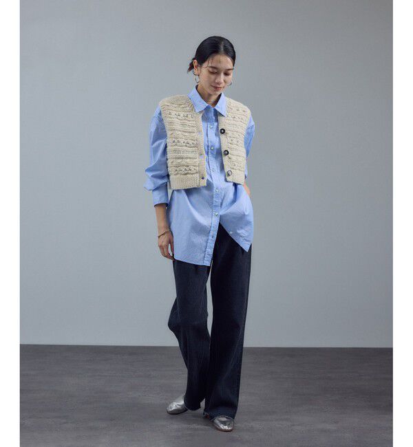 SALON adam et rope'「【WEB限定】クロップドパターンハンドニットジレ」|ベスト・ジレ|