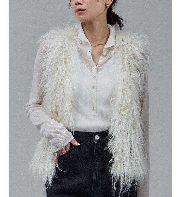 SALON adam et rope'「モヘヤロングシャギーハンドニットベスト」|ベスト・ジレ|