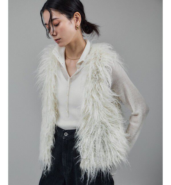 SALON adam et rope'「モヘヤロングシャギーハンドニットベスト」|ベスト・ジレ|