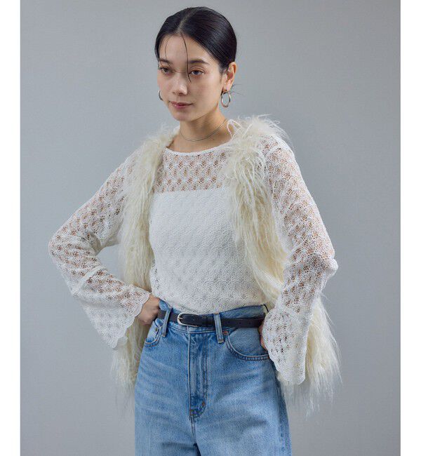 SALON adam et rope'「モヘヤロングシャギーハンドニットベスト」|ベスト・ジレ|