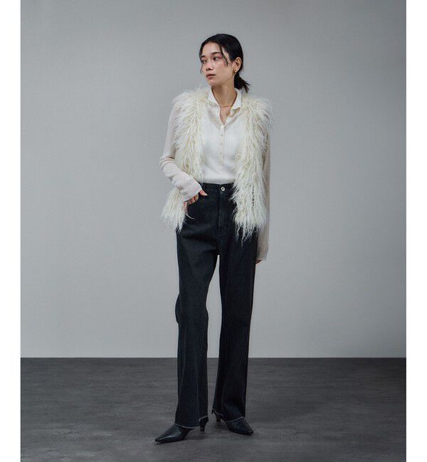 SALON adam et rope'「モヘヤロングシャギーハンドニットベスト」|ベスト・ジレ|