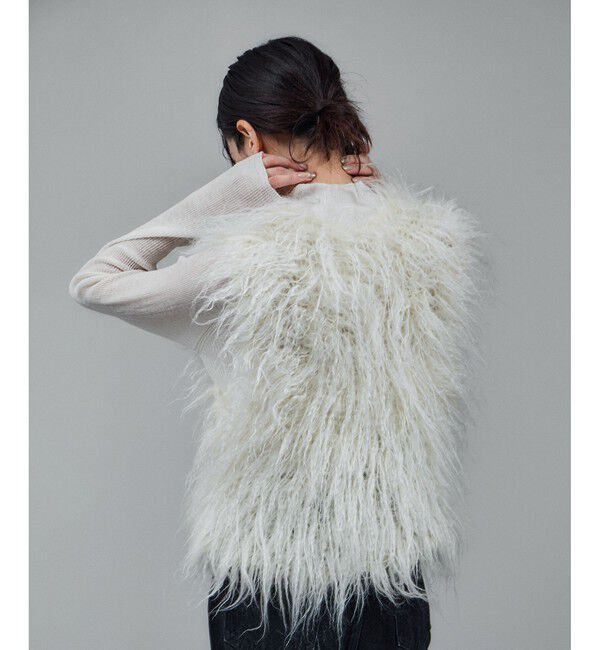 SALON adam et rope'「モヘヤロングシャギーハンドニットベスト」|ベスト・ジレ|