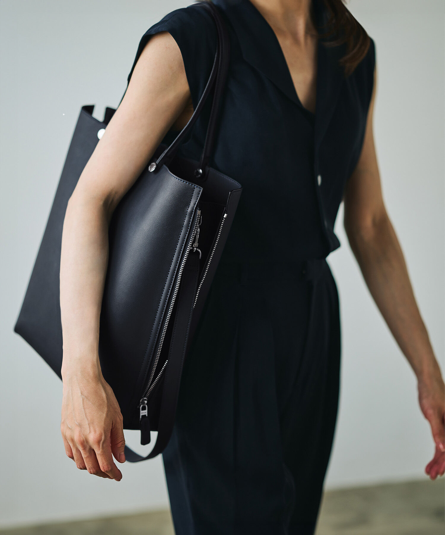 E'POR「【A4対応】【E'POR】Y BAG Large【通勤】【メディア掲載】」|トートバッグ|ネイビー(40)