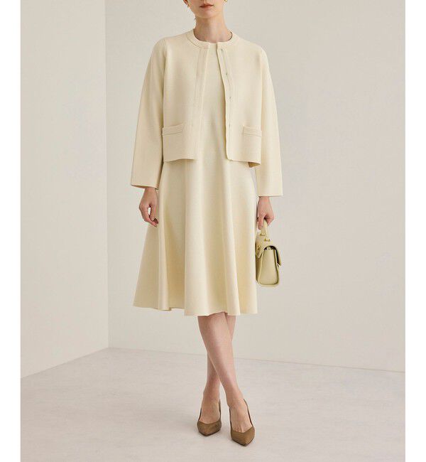 ROPE「ニットジャケット/イージーケア」|ノーカラージャケット|