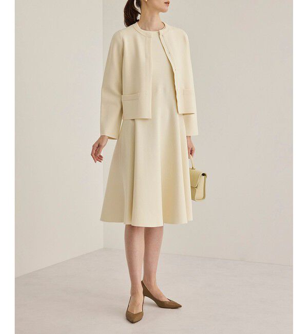 ROPE「ニットジャケット/イージーケア」|ノーカラージャケット|