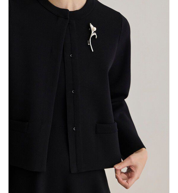 ROPE「ニットジャケット/イージーケア」|ノーカラージャケット|