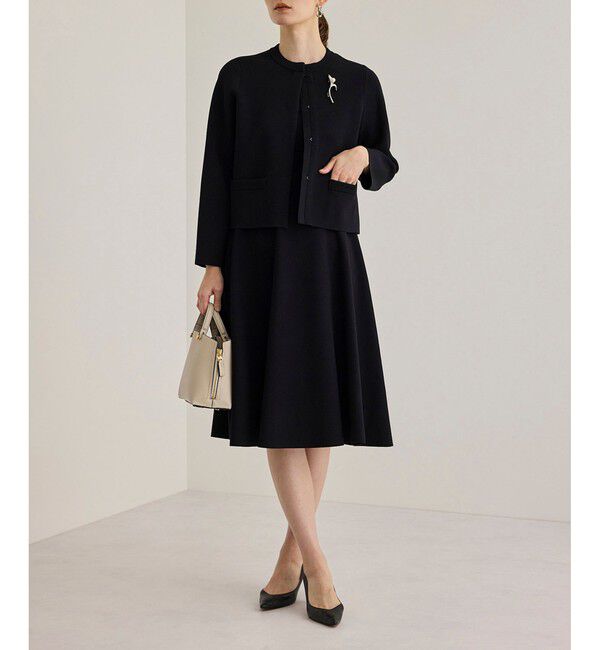 ROPE「ニットジャケット/イージーケア」|ノーカラージャケット|