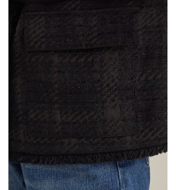 ROPE「サマーツイードハーフスリーブジャケット」|ノーカラージャケット|