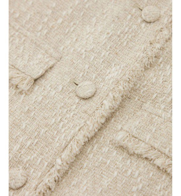 ROPE「サマーツイードハーフスリーブジャケット」|ノーカラージャケット|