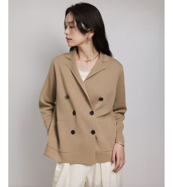ROPE「ミラノリブ ニットダブルジャケット/イージーケア」|テーラードジャケット|ベージュ(27)
