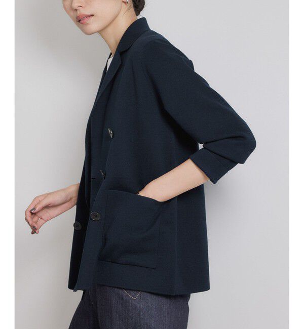 ROPE「ミラノリブ ニットダブルジャケット/イージーケア」|テーラードジャケット|