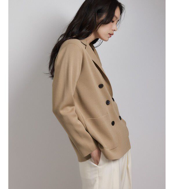 ROPE「ミラノリブ ニットダブルジャケット/イージーケア」|テーラードジャケット|