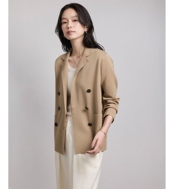 ROPE「ミラノリブ ニットダブルジャケット/イージーケア」|テーラードジャケット|