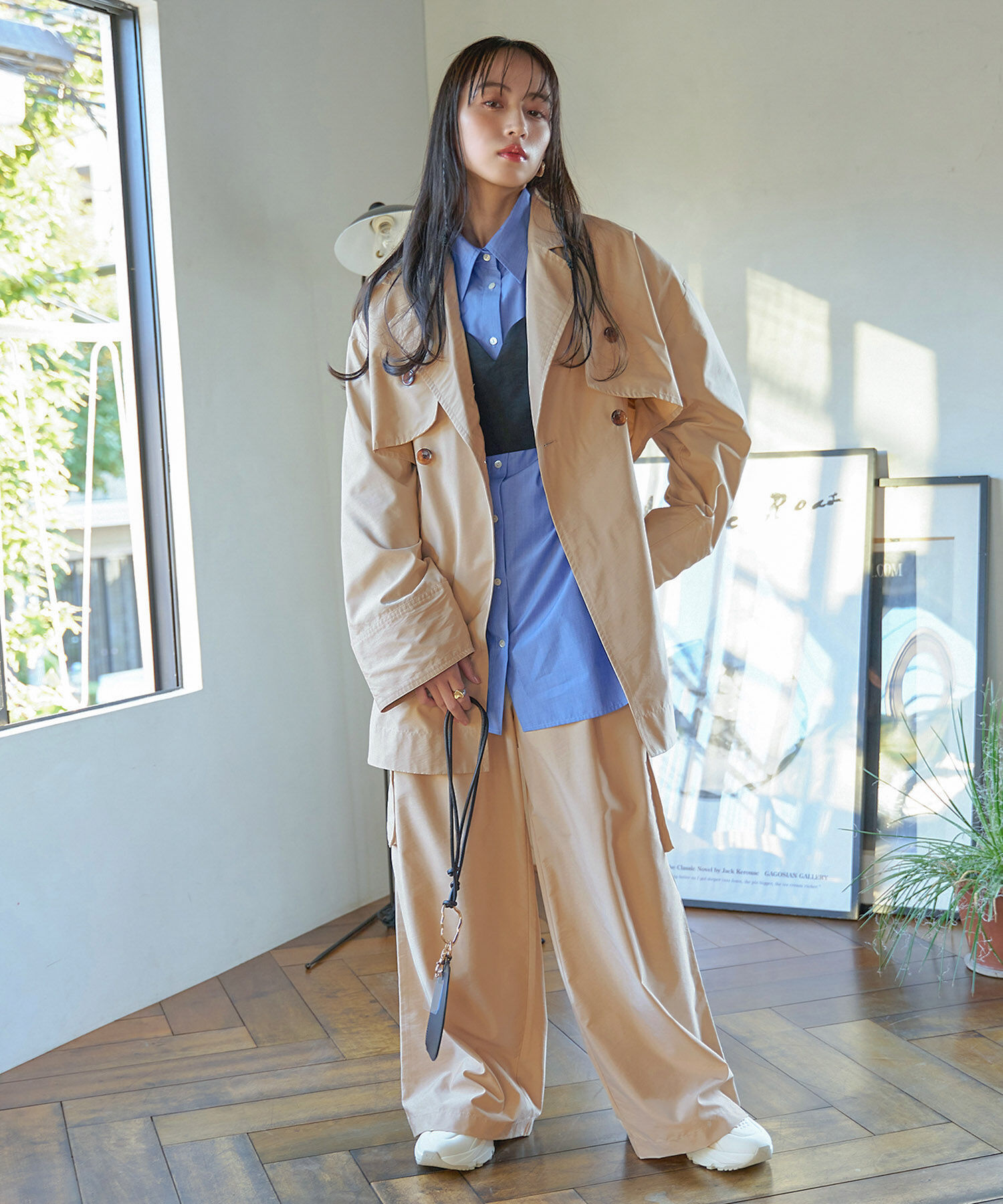 VIS「【セットアップ対応】マルチWAYミドル丈ジレトレンチコート」|トレンチコート|