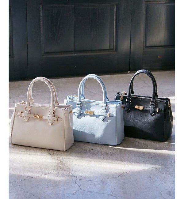 VIS「【新色追加】【2WAY】フロント金具3層トートバッグ」|ショルダー・メッセンジャー|