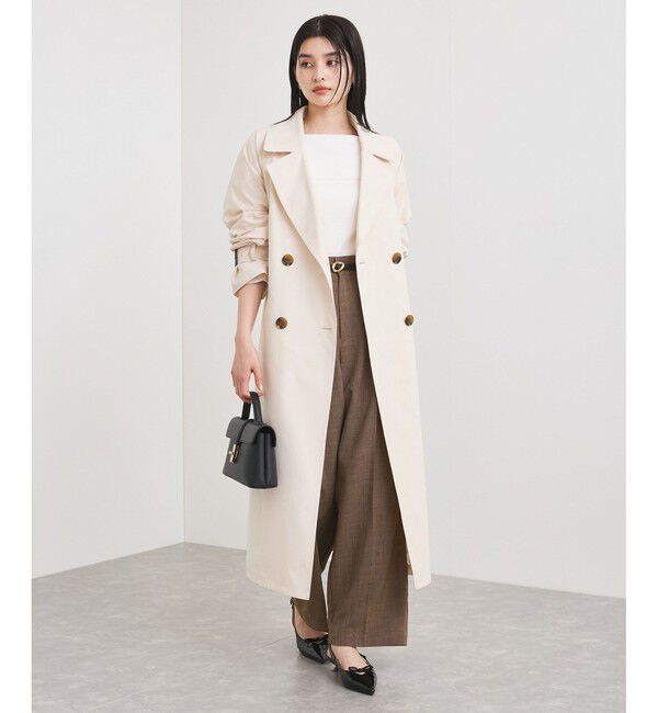 VIS「【定番人気】【撥水/UVケア】後ろタックトレンチコート スプリングコート」|トレンチコート|