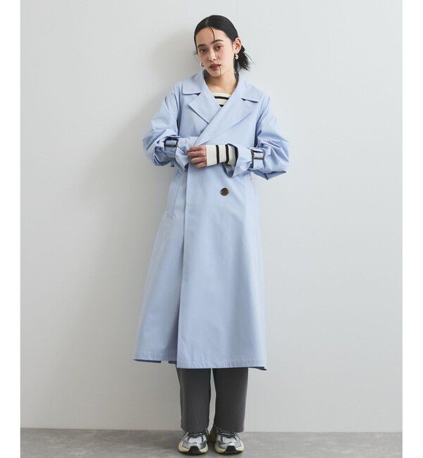 VIS「【定番人気】【撥水/UVケア】後ろタックトレンチコート スプリングコート」|トレンチコート|