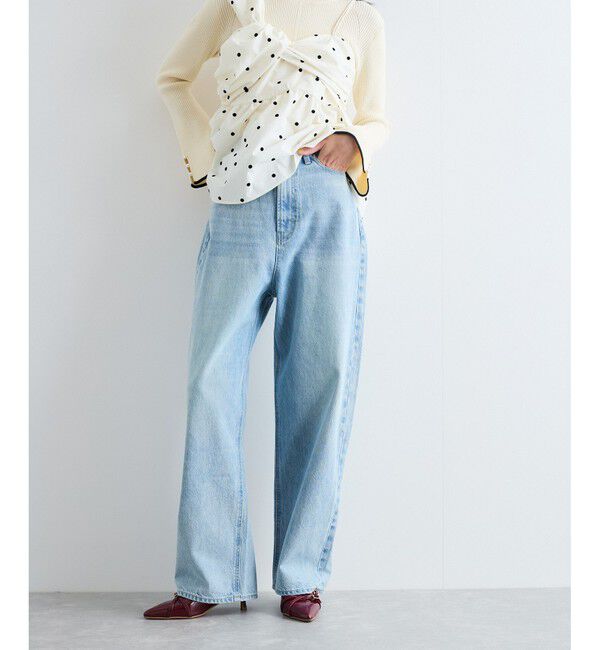VIS「【洗える】ハイウエストルーズワイドデニム」|デニム|