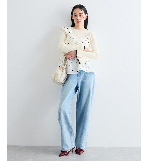 VIS「【洗える】ハイウエストルーズワイドデニム」|デニム|