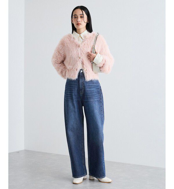 VIS「【洗える】ハイウエストルーズワイドデニム」|デニム|