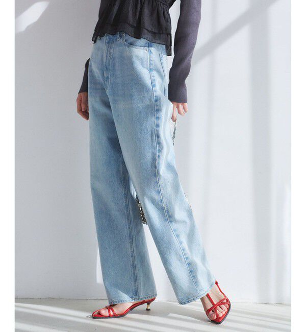 VIS「【洗える】ハイウエストルーズワイドデニム」|デニム|