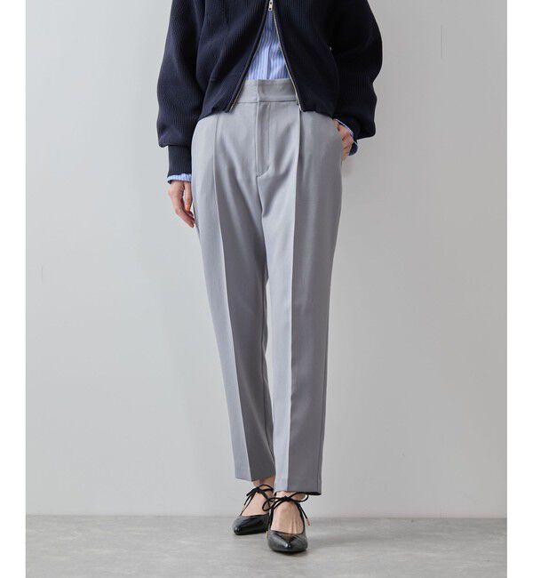 VIS「【洗える/防シワ】ツイルワンタックテーパードパンツ」|チノ|