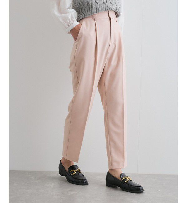 VIS「【洗える/防シワ】ツイルワンタックテーパードパンツ」|チノ|