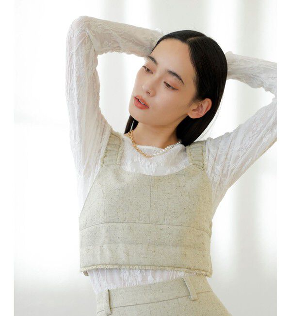 VIS「サマーツイードフリンジビスチェ」|ベスト・ジレ|