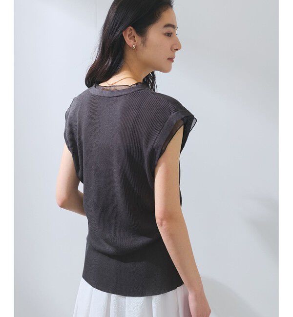 VIS「【WEB限定】シアーフリルサマーニットベスト」|ベスト・ジレ|