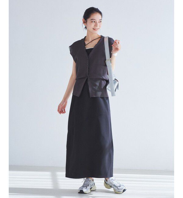 VIS「【WEB限定】シアーフリルサマーニットベスト」|ベスト・ジレ|