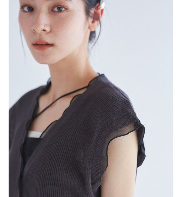 VIS「【WEB限定】シアーフリルサマーニットベスト」|ベスト・ジレ|