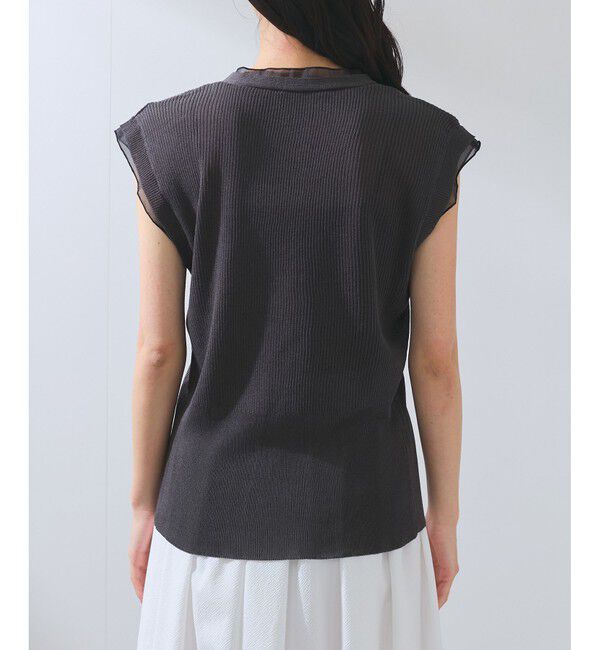 VIS「【WEB限定】シアーフリルサマーニットベスト」|ベスト・ジレ|