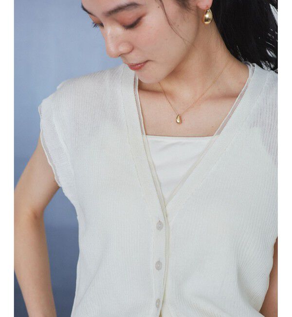 VIS「【WEB限定】シアーフリルサマーニットベスト」|ベスト・ジレ|