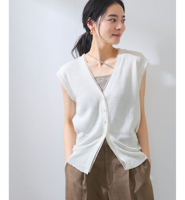 VIS「【WEB限定】シアーフリルサマーニットベスト」|ベスト・ジレ|