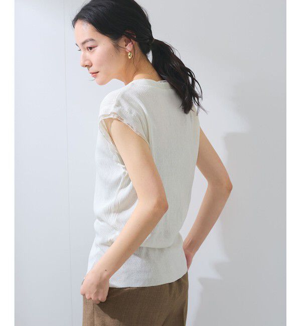 VIS「【WEB限定】シアーフリルサマーニットベスト」|ベスト・ジレ|