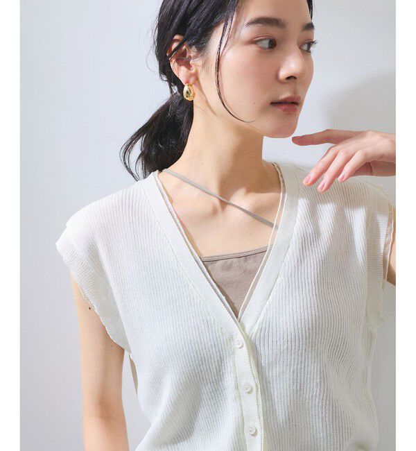 VIS「【WEB限定】シアーフリルサマーニットベスト」|ベスト・ジレ|