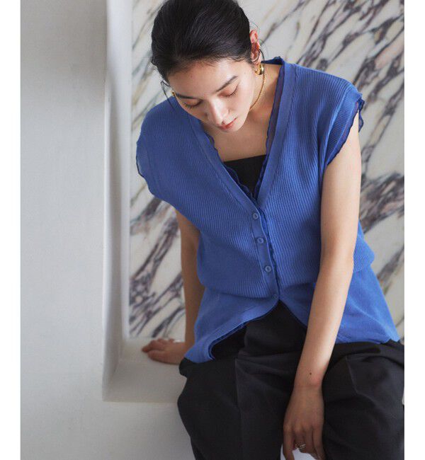 VIS「【WEB限定】シアーフリルサマーニットベスト」|ベスト・ジレ|