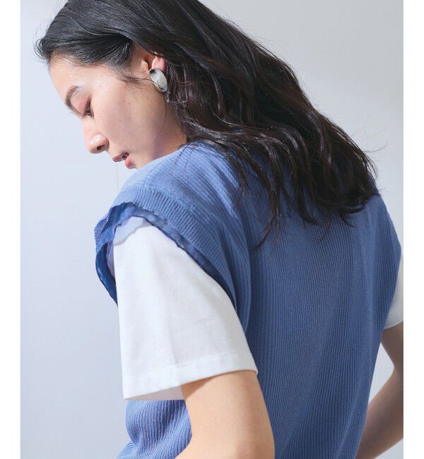 VIS「【WEB限定】シアーフリルサマーニットベスト」|ベスト・ジレ|