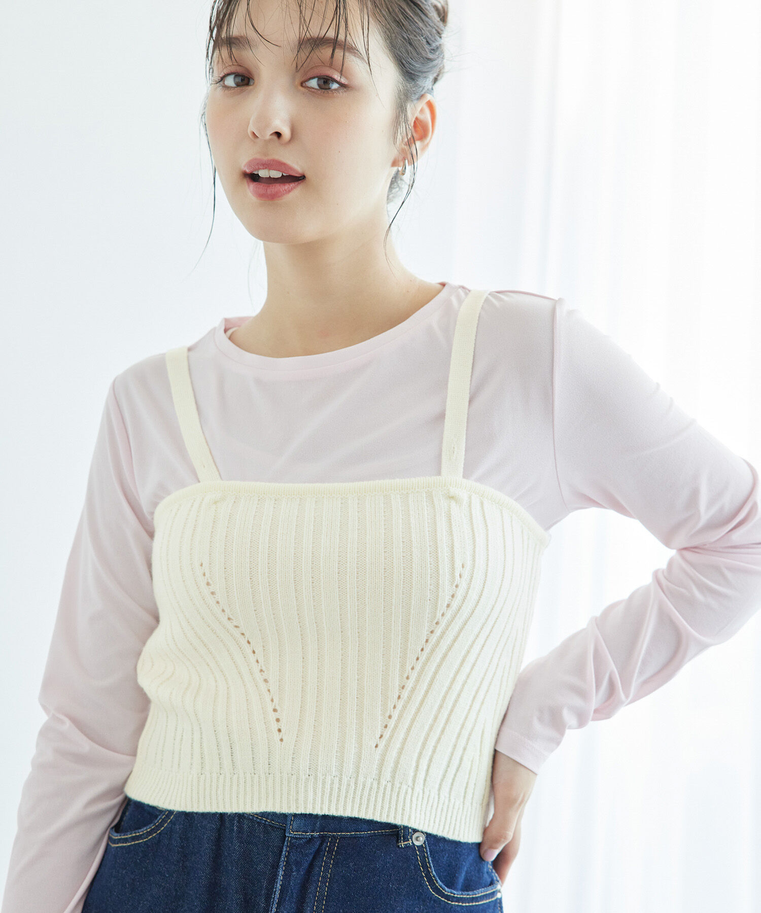 Rope&rsquo;Picnic「ラメ畔ニットビスチェ」|ベスト・ジレ|