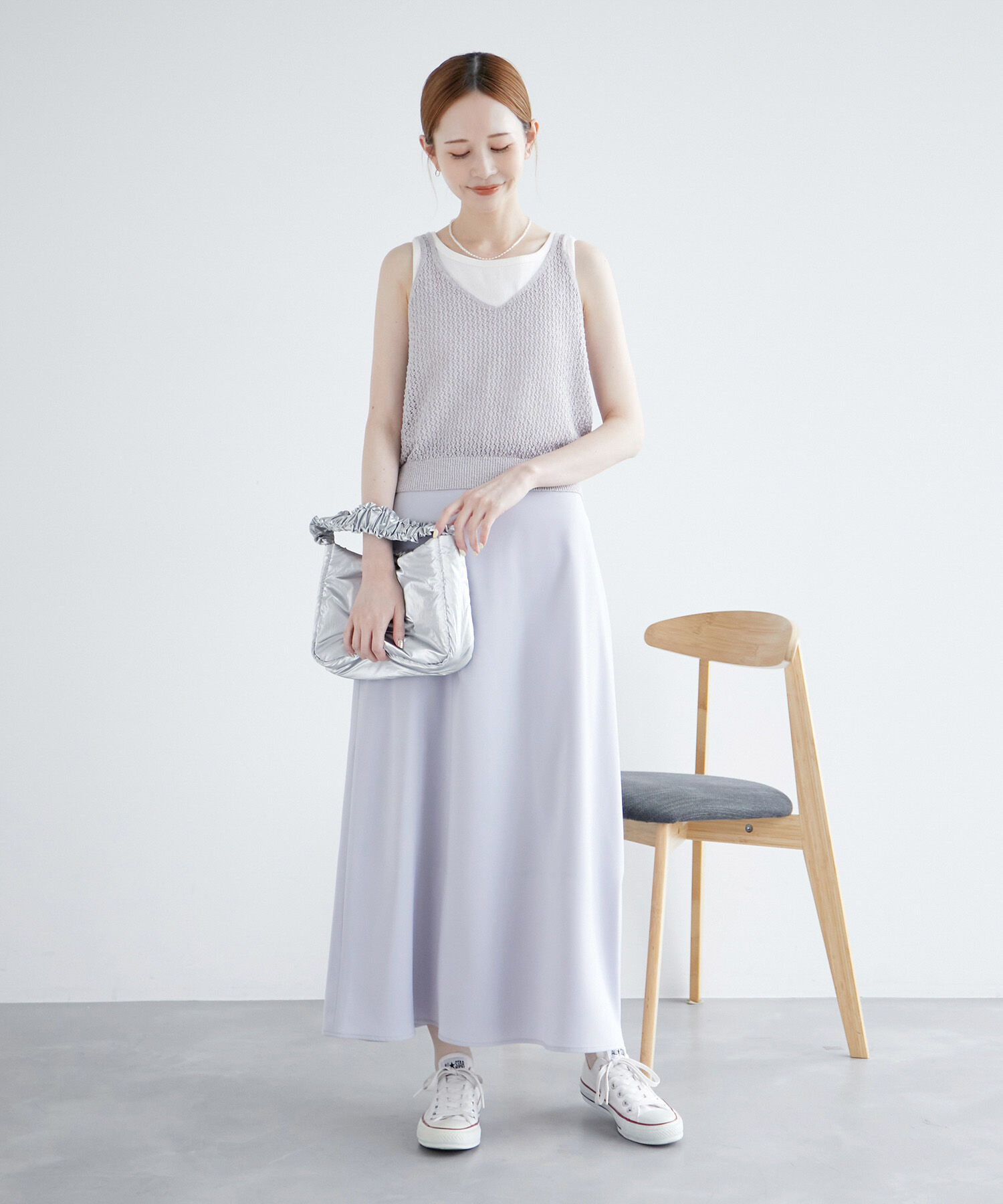 ROPE PICNIC PASSAGE「透かし編みルーズレイヤードニットベスト」|ベスト・ジレ|