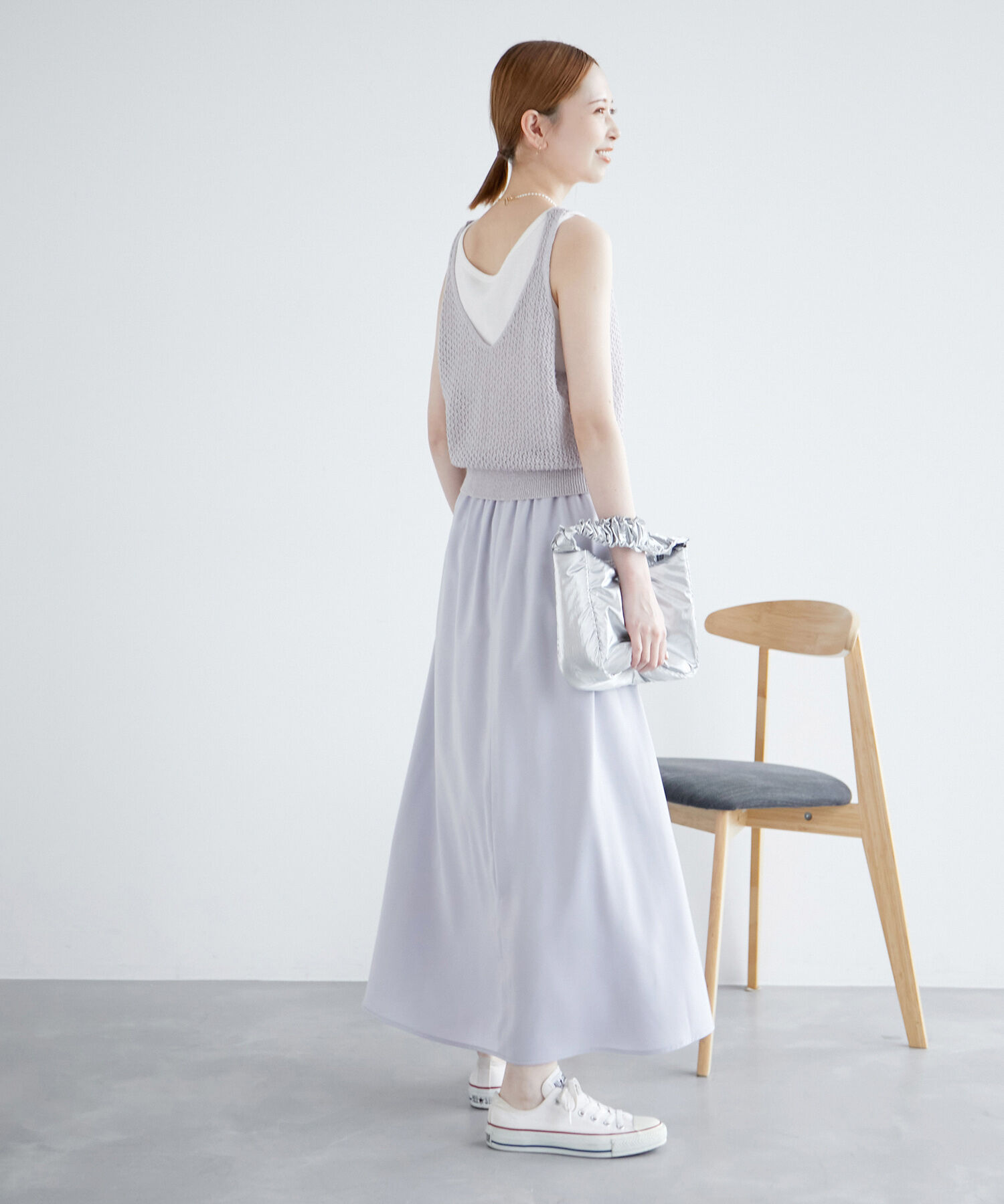 ROPE PICNIC PASSAGE「透かし編みルーズレイヤードニットベスト」|ベスト・ジレ|