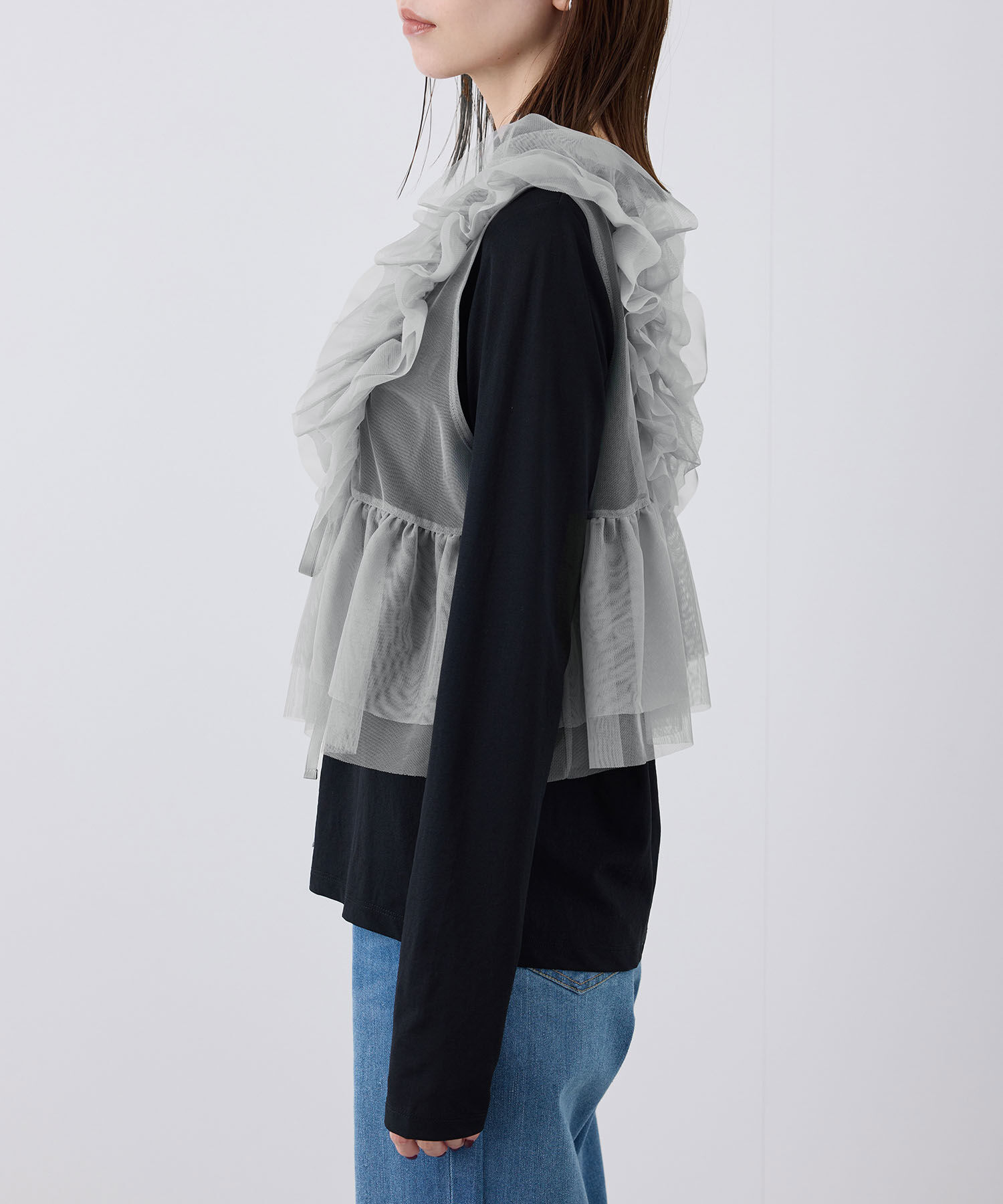 Rope&rsquo;Picnic「前後2WAY/フリルチュールビスチェ」|ベスト・ジレ|