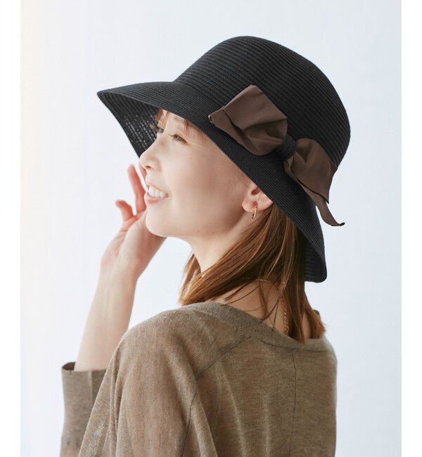 ROPE PICNIC PASSAGE「【UVカット・ウォッシャブル】折り畳みリボンハット」|ハット|クロメイン