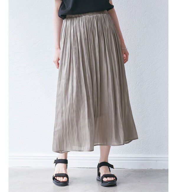 Rope&rsquo;Picnic「シャイニーリラックスプリーツスカート」|スカート|